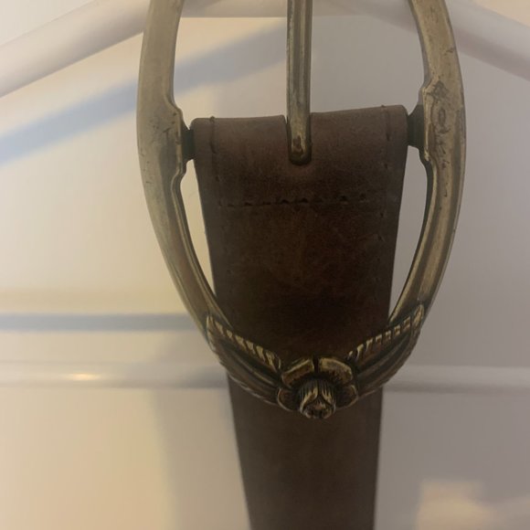 Landes Brown Leather Belt - Picture 2 of 7